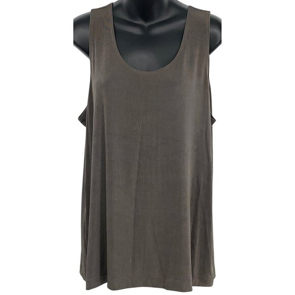 Chicos Travelers Tank Top Size 3 XL Extra Large Gray Blouse Stretch Women New - Picture 1 of 8